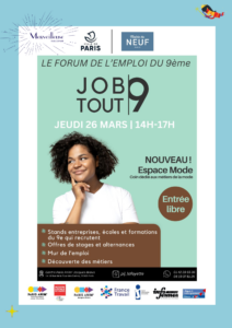 affiche mairie du 9ième paris forum de l'emploi job tout neuf